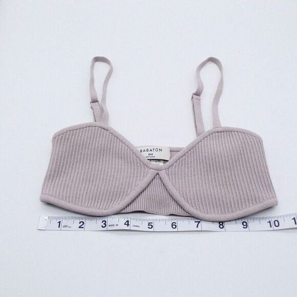 Aritzia Babaton Sculpt Knit Bra Top - Gray Mauve - XXS - Preowned - Picture 7 of 10